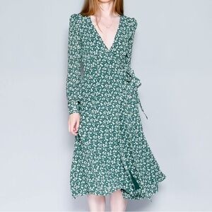 Reformation Susanna Midi Dress Vancouver Green Floral Size Small - see condition